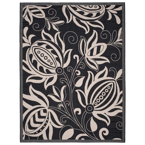 Gori 8' x 11' Outdoor Rug Black/Sand - Safavieh | Target
