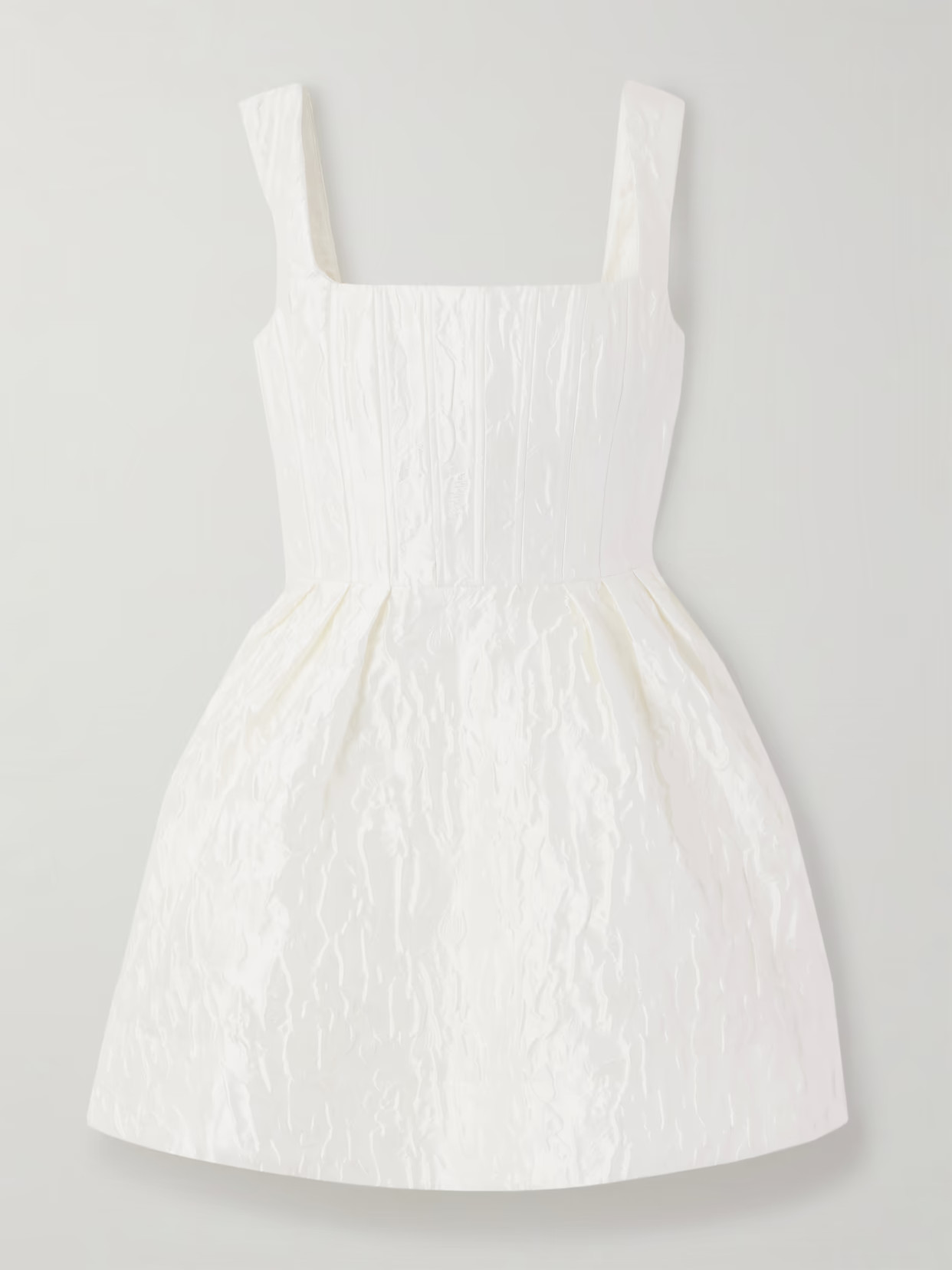 Rebecca Vallance - Vanilla Dreams Pleated Cloqué Mini Dress - Ivory | NET-A-PORTER (US)
