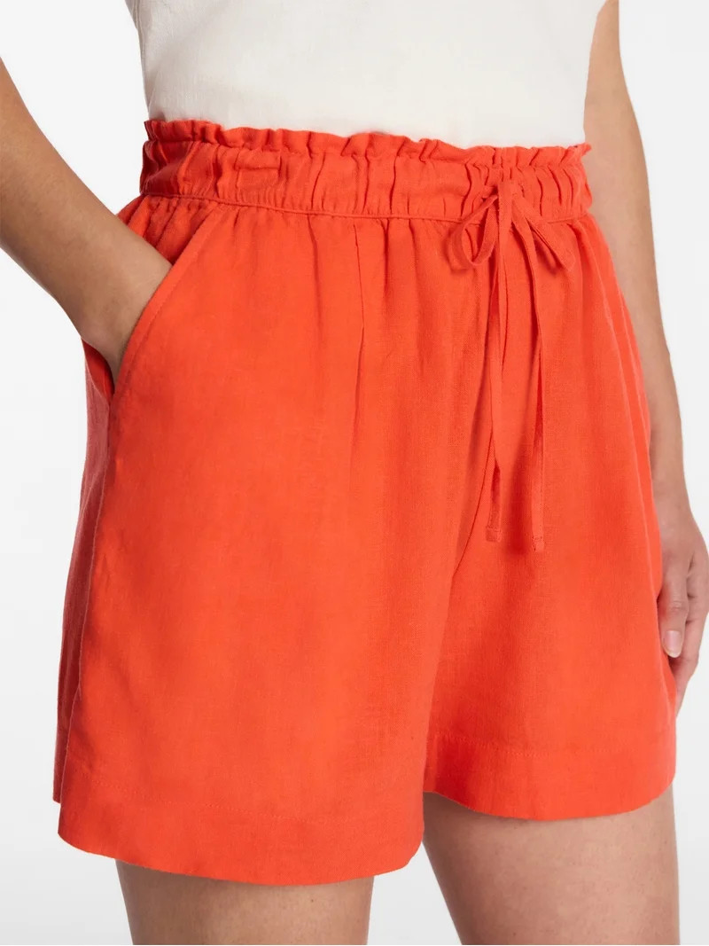 Time and Tru Women's Linen Blend Shorts, Sizes XS-XXXL | Walmart (US)