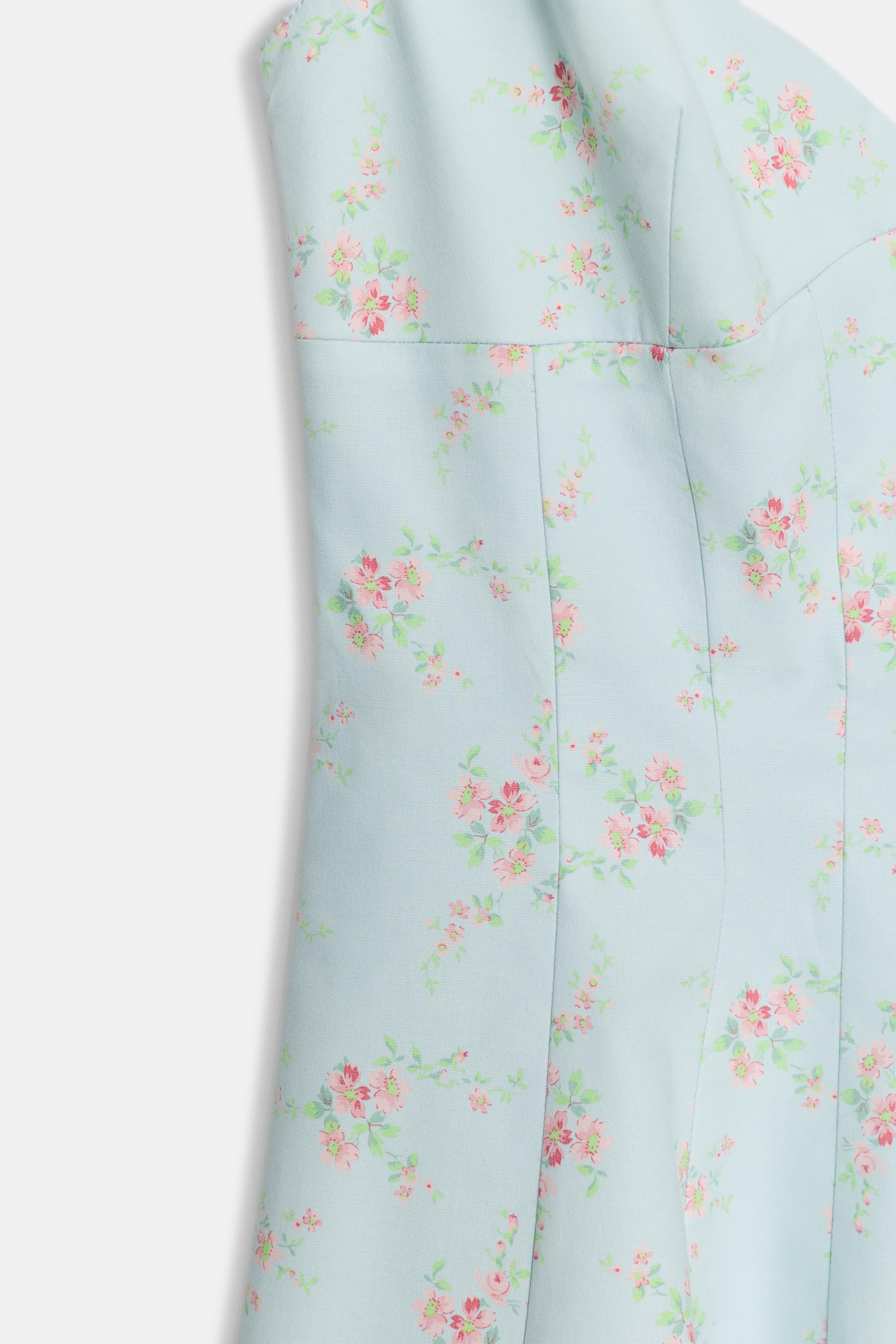 FLORAL POPLIN SHORT DRESS | Zara UK