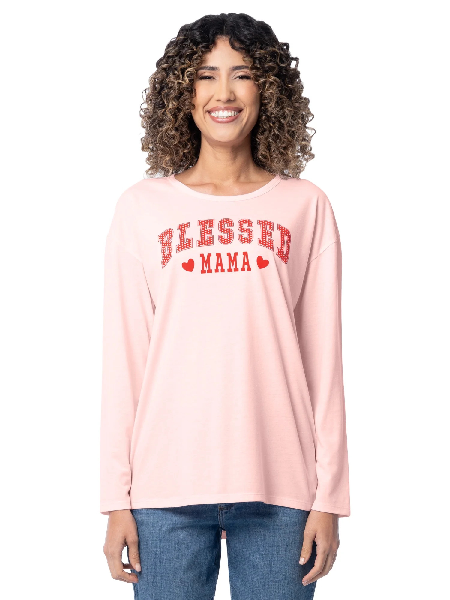 Valentine's Day Women’s Graphic Tee with Long Sleeves from Way To Celebrate, Sizes S to XXXL | Walmart (US)