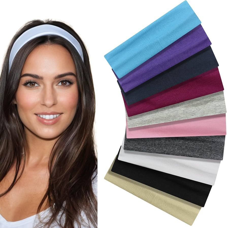 Styla Hair Headbands for Women Stretch Fashion Headbands 10 Pack Non-Slip Head Wraps Great for Sp... | Amazon (US)