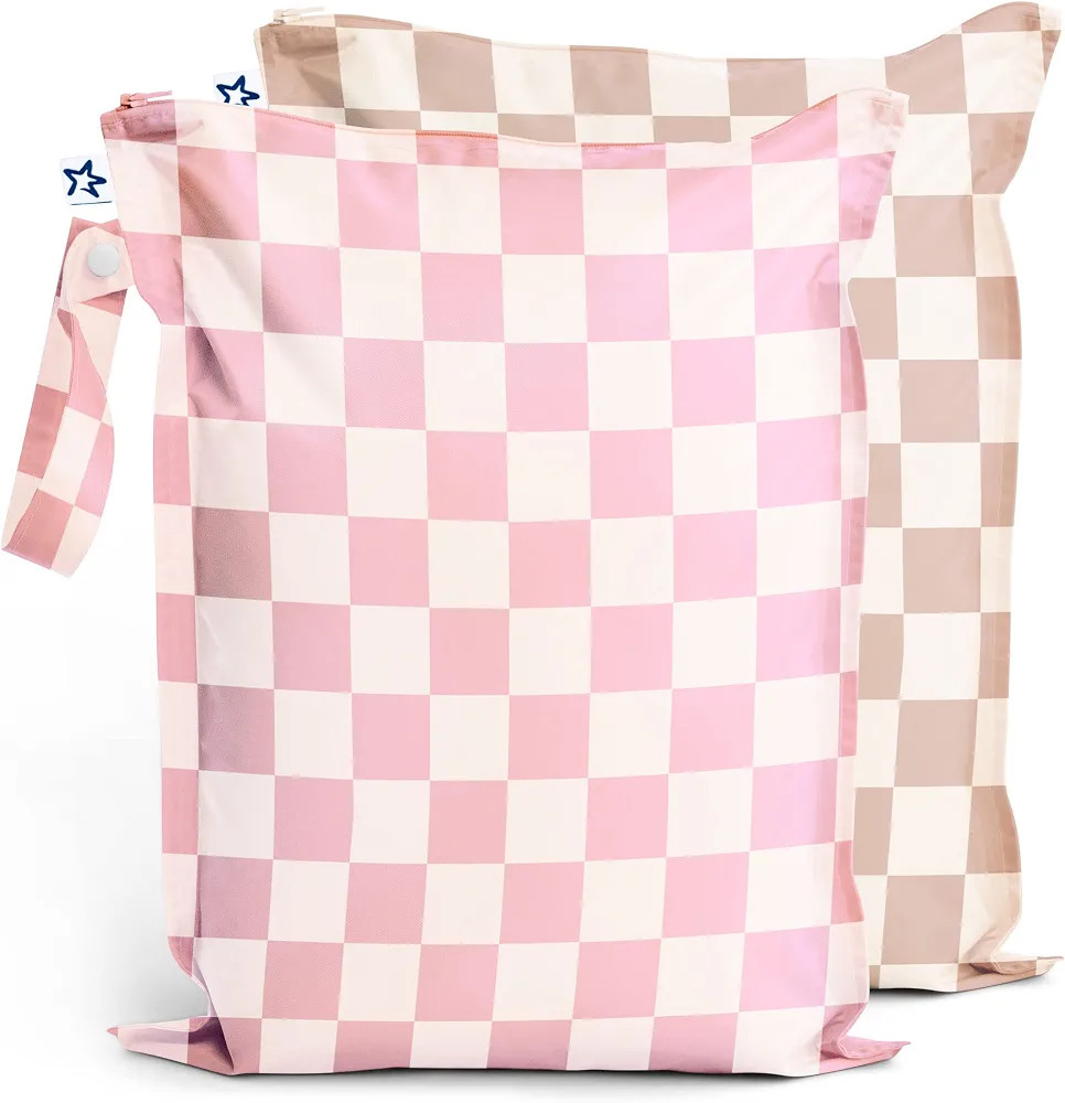 Tiny Twinkle Mess Proof Wet Bags | 2-Pack Reusable Waterproof Wet Bags for Swimsuits | Baby Cloth... | Amazon (US)