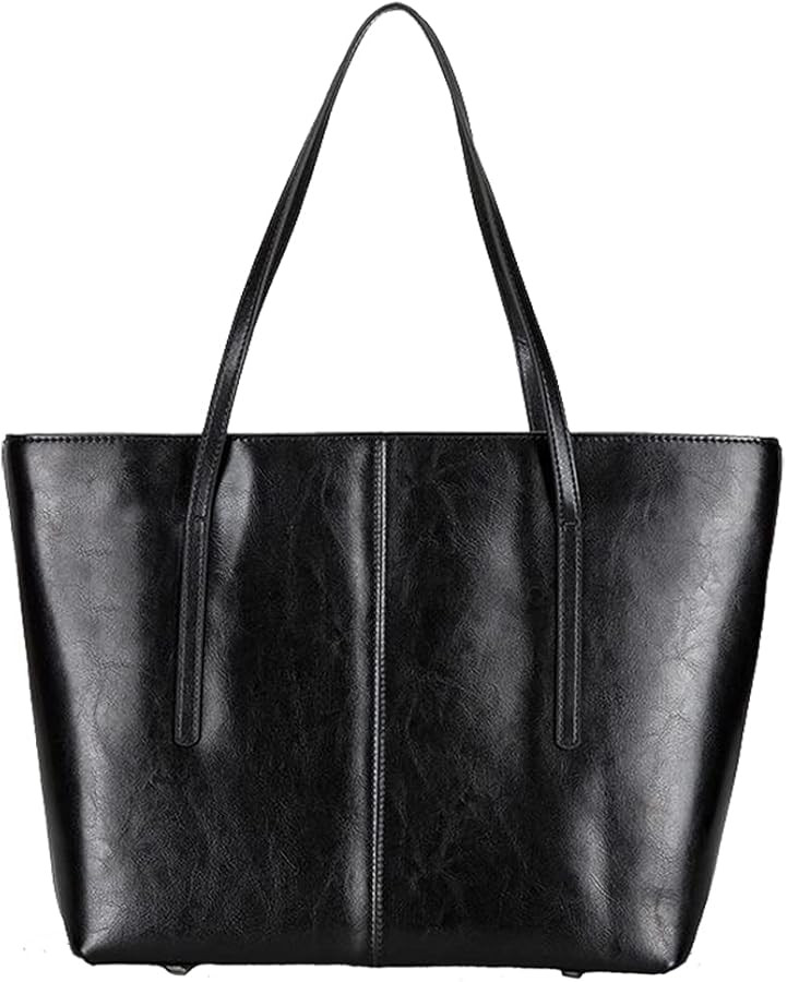 ROUROU Genuine Leather Tote Bag for Women Large Capacity Handbag Top Handle Satchel Hobo Purse | Amazon (US)