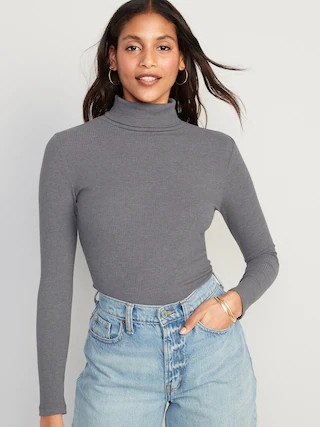 Rib-Knit Turtleneck Top for Women | Old Navy (CA)