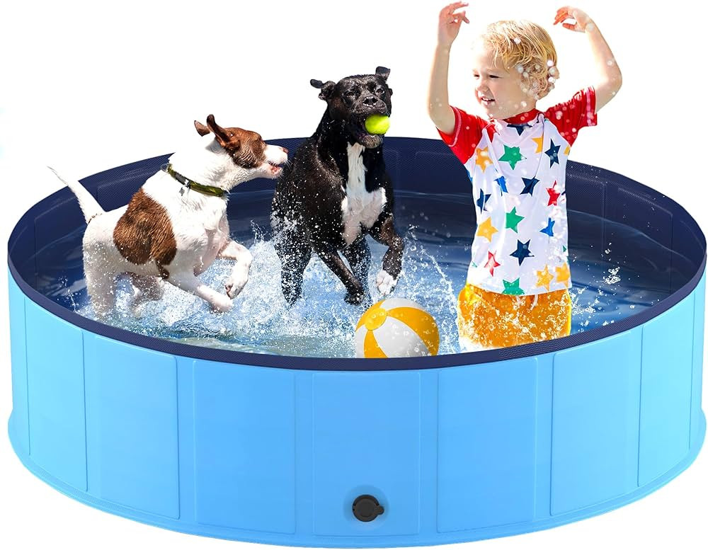 Niubya Foldable Dog Pool, Collapsible Hard Plastic Dog Swimming Pool, Portable Bath Tub for Pets ... | Amazon (US)