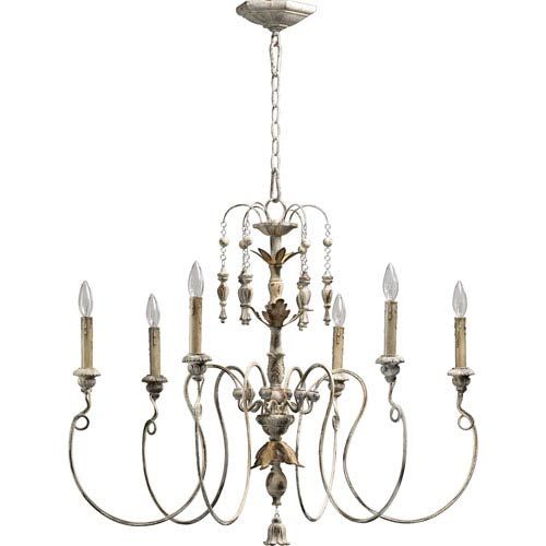 Mill & Mason Bouverie French White Six Light Chandelier 6006 6 70 | Bellacor | Bellacor