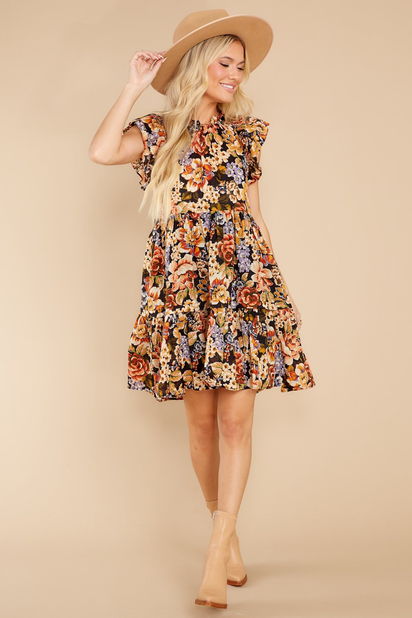 In The Meadows Black Multi Floral Dress | Red Dress 