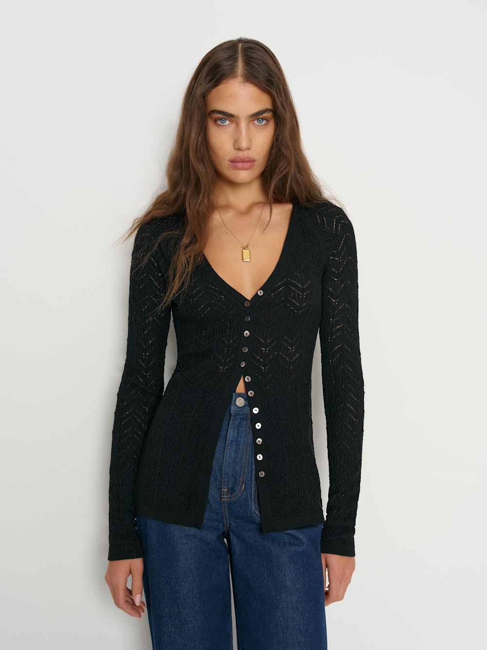 Sutton Regenerative Merino Open Knit Sweater | Reformation (Global)