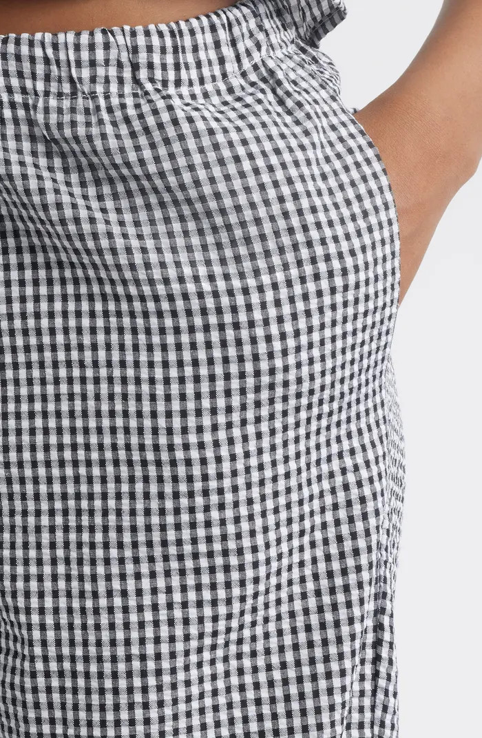 WAYF x Styled by COCO! Nina Gingham Seersucker Straight Leg Pants | Nordstrom | Nordstrom