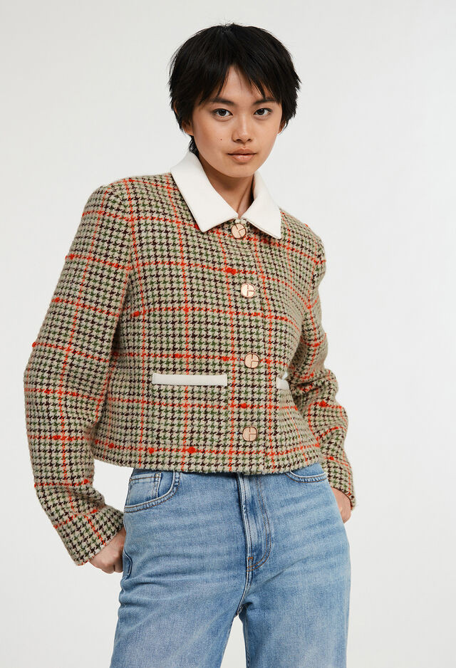 Karierte Jacke mit Hahnentrittmuster | Claudie Pierlot (FR, DE, ES, UK)