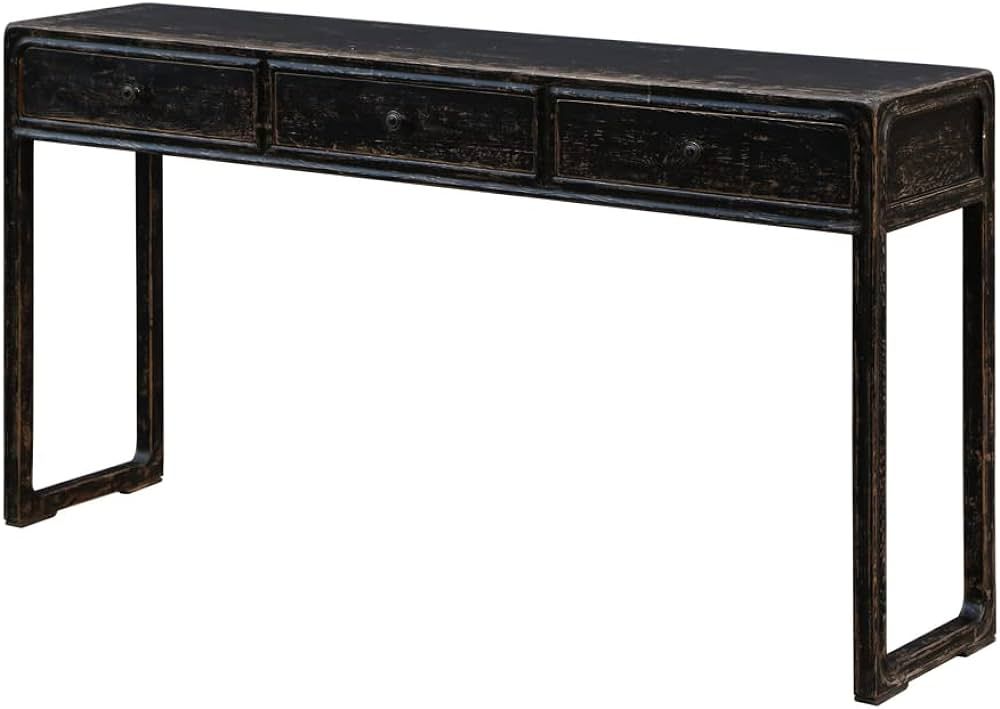 Artissance Reclaimed Peking 3 Drawers & Antique Finish, 34 Inch Tall Console Table, Antique Black... | Amazon (US)