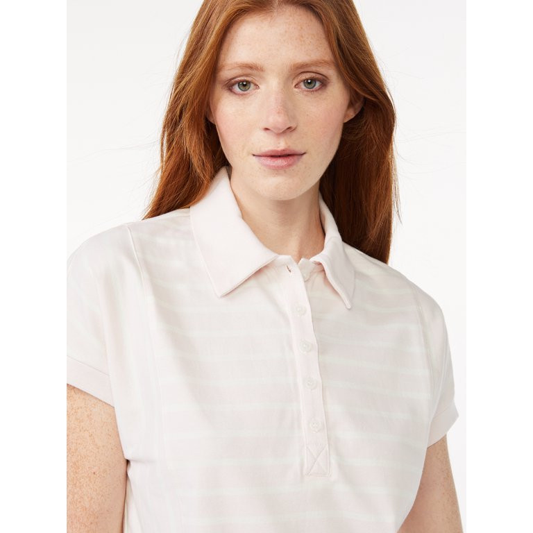 Free Assembly Women's Seamed Polo Shirt with Short Cap Sleeves | Walmart (US)