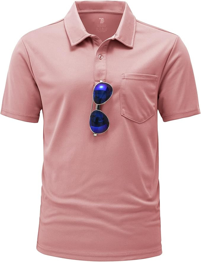 BGOWATU Men's Polo Shirts Short Sleeve Collared Golf Shirts Quick Dry Tennis Shirt with Pocket | Amazon (US)