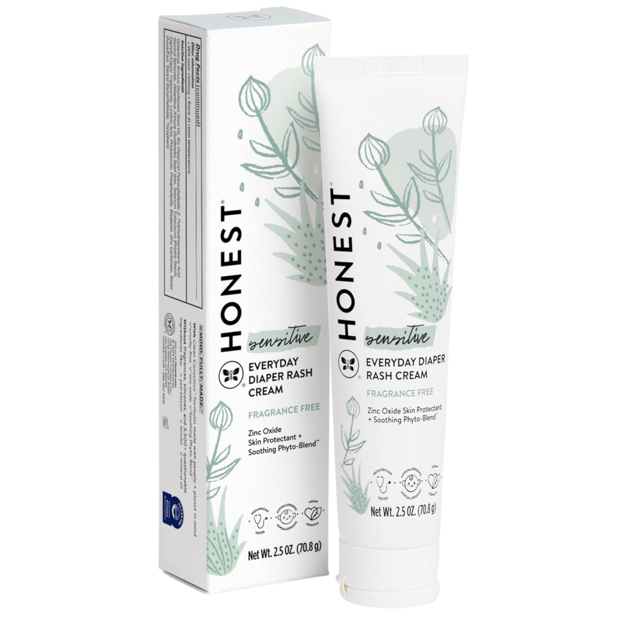 The Honest Company Hypoallergenic Diaper Rash Cream, Moisturizing, Calming Zinc Oxide Ointment, N... | Amazon (US)
