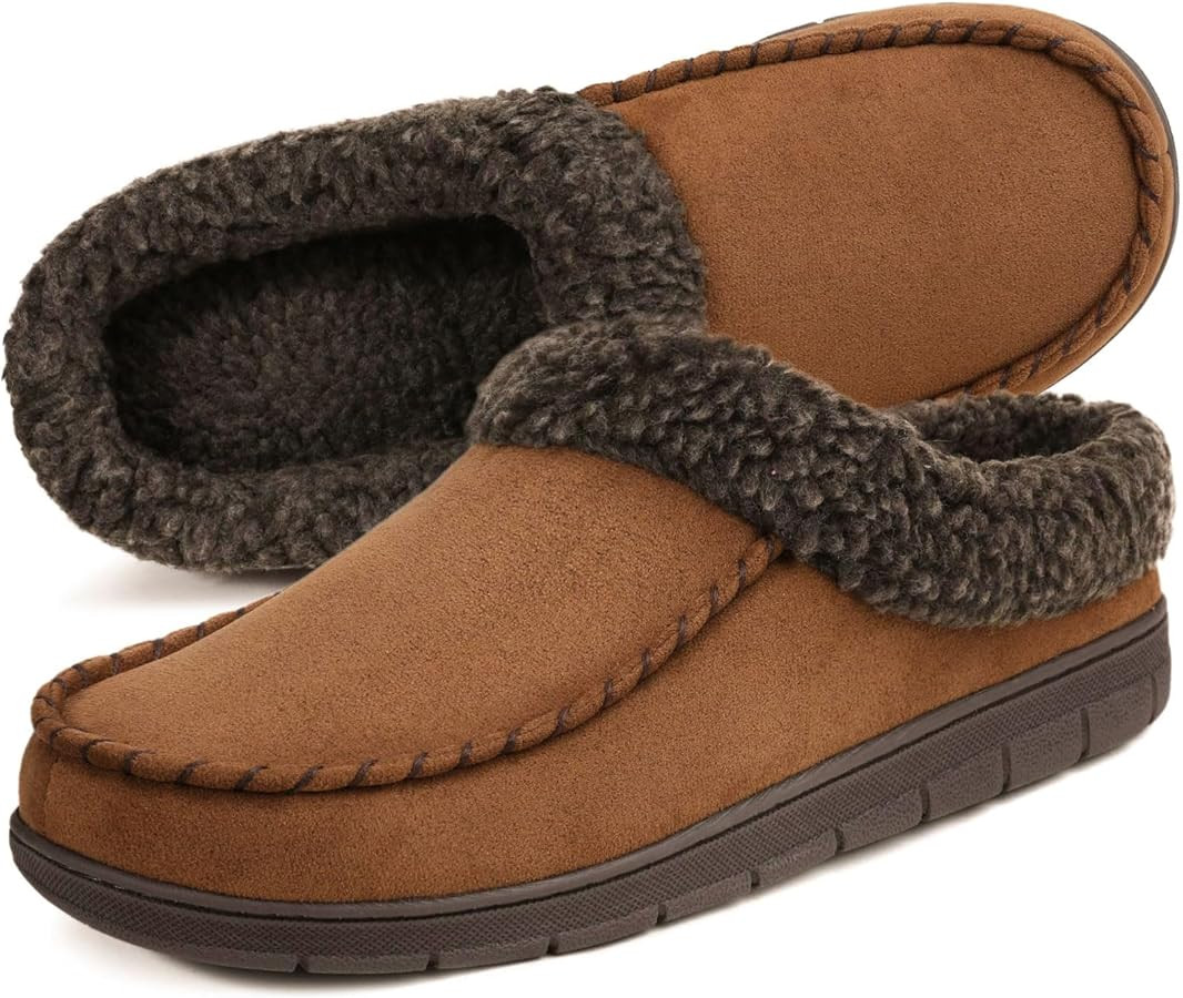 ULTRAIDEAS Men's Warm Fuzzy Moccasin Clog Slipper, Slip on Winter Comfy Indoor/Outdoor House Shoe... | Amazon (US)
