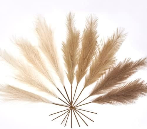 LUNAMA Artificial Faux Pampas Grass Decor - 9 Pcs of 33” Tall Pampas Stems in 3 Natural Colours... | Amazon (US)