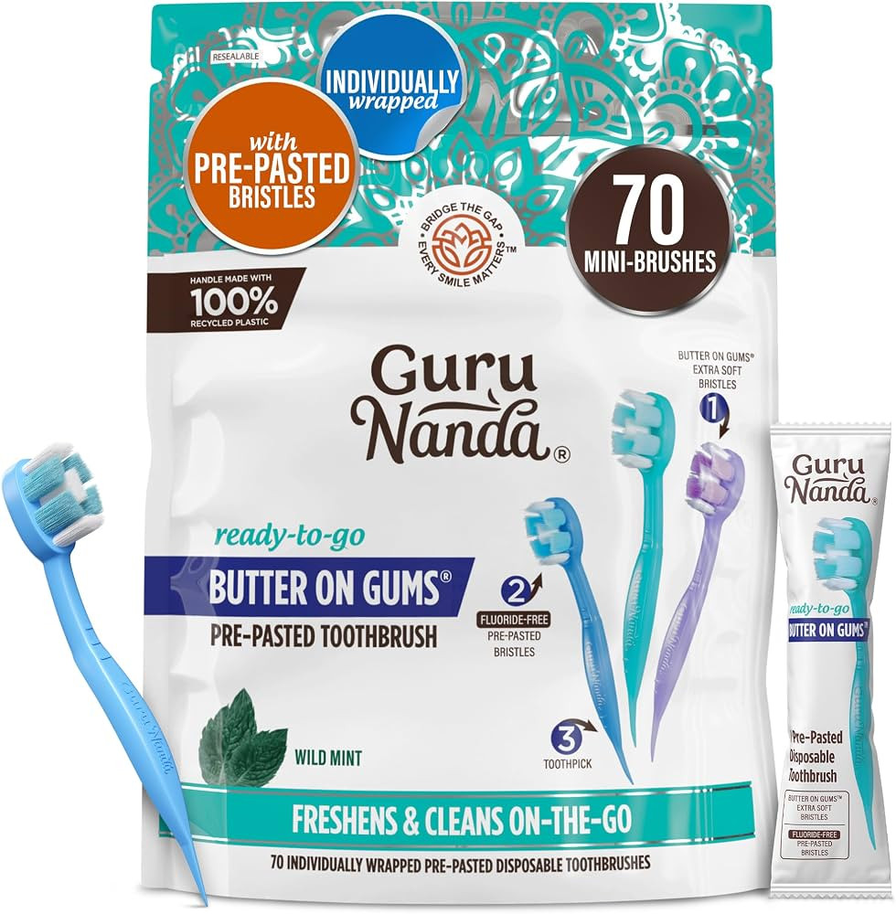 GuruNanda Mini Disposable Toothbrushes with Toothpaste & Toothpick, Prepasted Ready-to-Go Travel ... | Amazon (US)