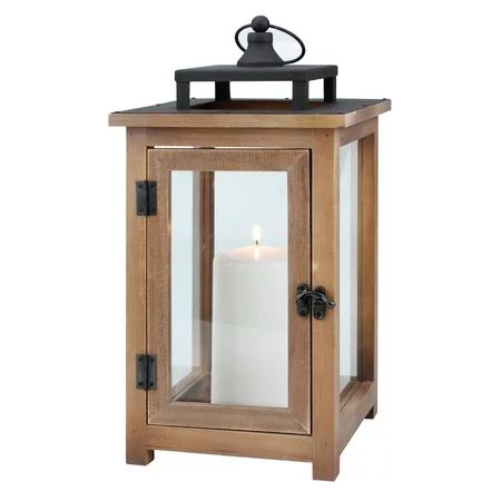 Better Homes & Gardens Large Wood and Metal Lantern | Walmart (US)