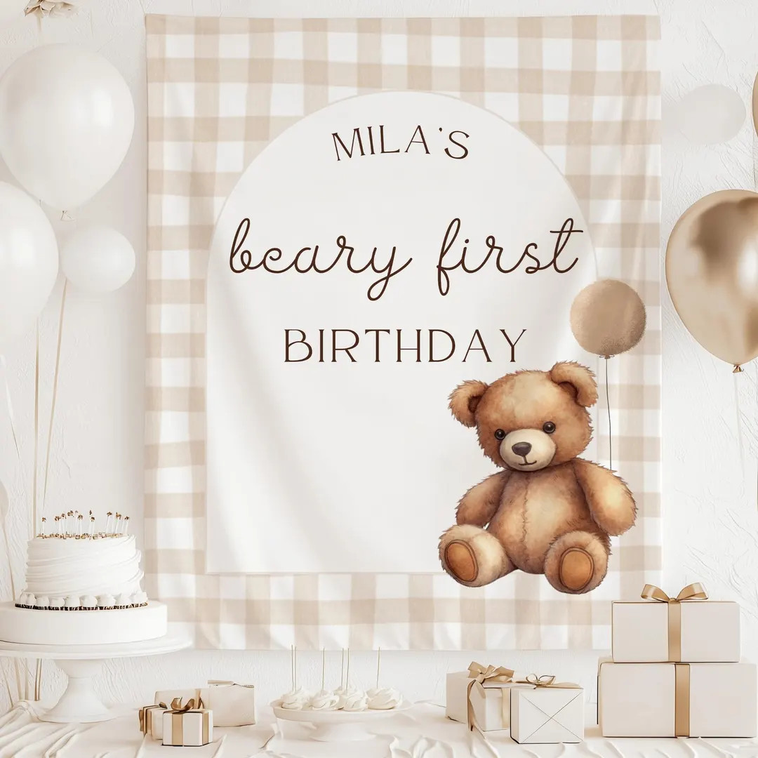 Beary First Birthday Decorations Beary 1st Birthday Banner Teddy Bear 1st Birthday Decor Beary Hi... | Etsy (US)