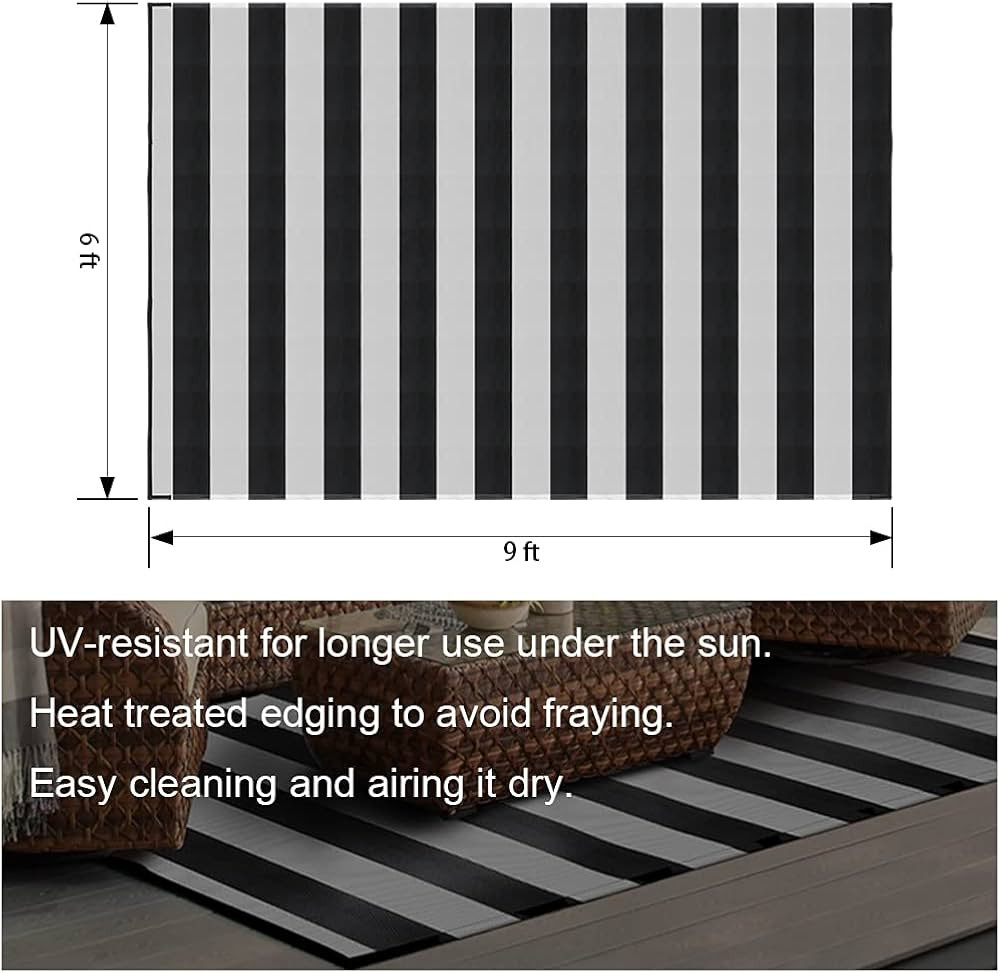 Pcinfuns Plastic Straw Rug,Patio Rugs RV Camping Rug Reversible Mat,6'x9' Large Floor Mat and Rug... | Amazon (US)