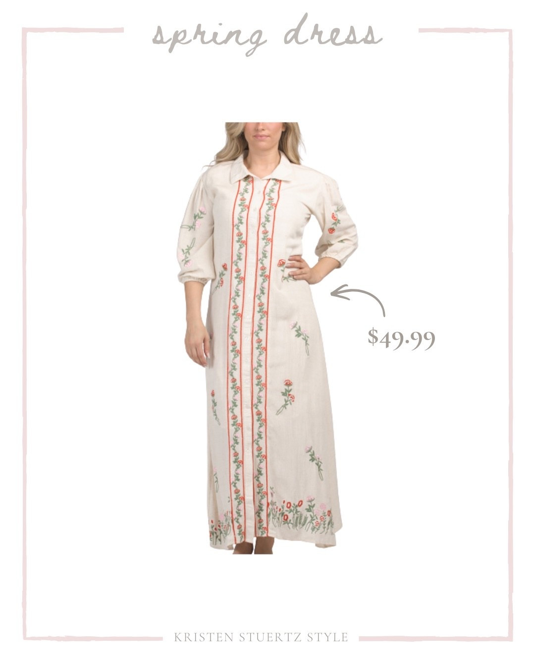 An embroidery linen maxi dress for spring! 



@ltk 

#date night outfits #spring outfits 2026 #spring dresses #vacation outfits beach #resort wear 2026 #travel outfits #ltkshoecrush

#LTKTall #LTKootd #LTKTravel #LTKOver40
