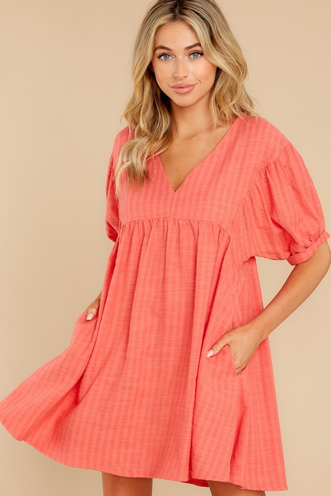 Being Subtle Coral Dress | Red Dress 