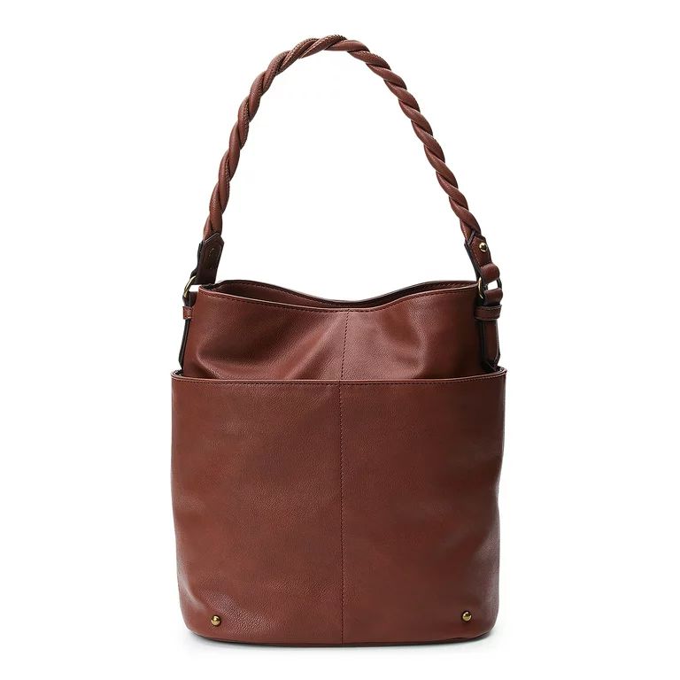 Time and Tru Women's Adam Bucket Handbag, Brown | Walmart (US)