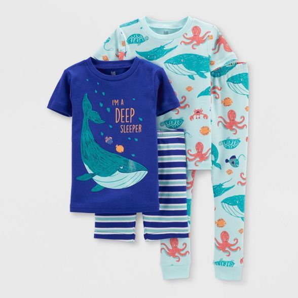 Toddler Boys' 4pc Whale Pajama Set - Just One You® made by carter's Blue | Target