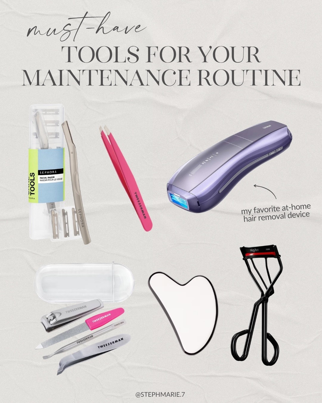 The best beauty tools to add into your maintenance routine! For a full review of the at-home hair removal device, visit StephanieMarieBlogs.com

#LTKSeasonal #LTKOver40 #LTKBeauty