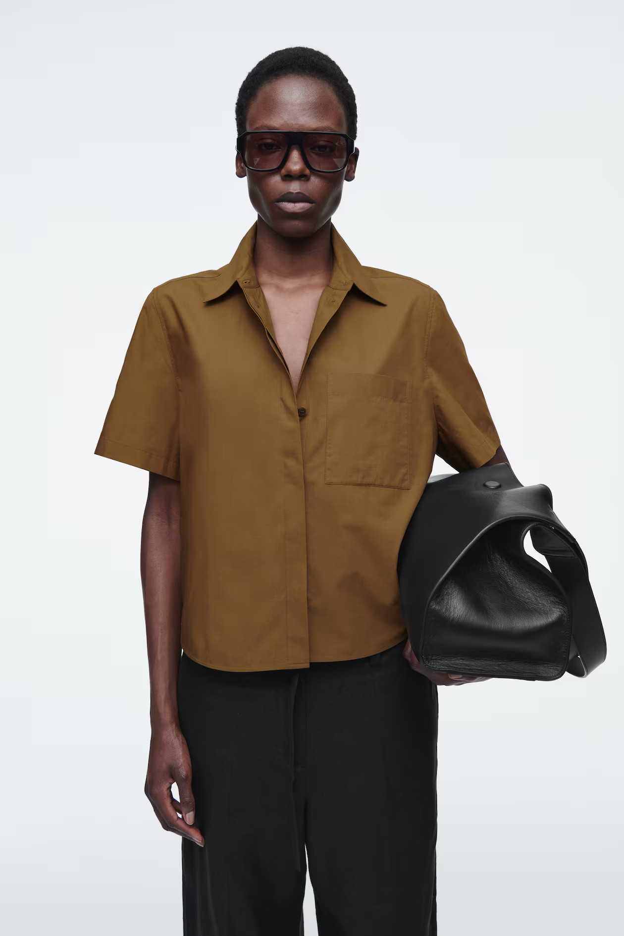CHEMISE CROPPED À MANCHES COURTES EN COTON | H&M (FR, IT, ES, PT, BE)