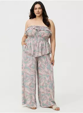 Pull-On High-Rise Gauze Wide-Leg Pant | Torrid (US & Canada)