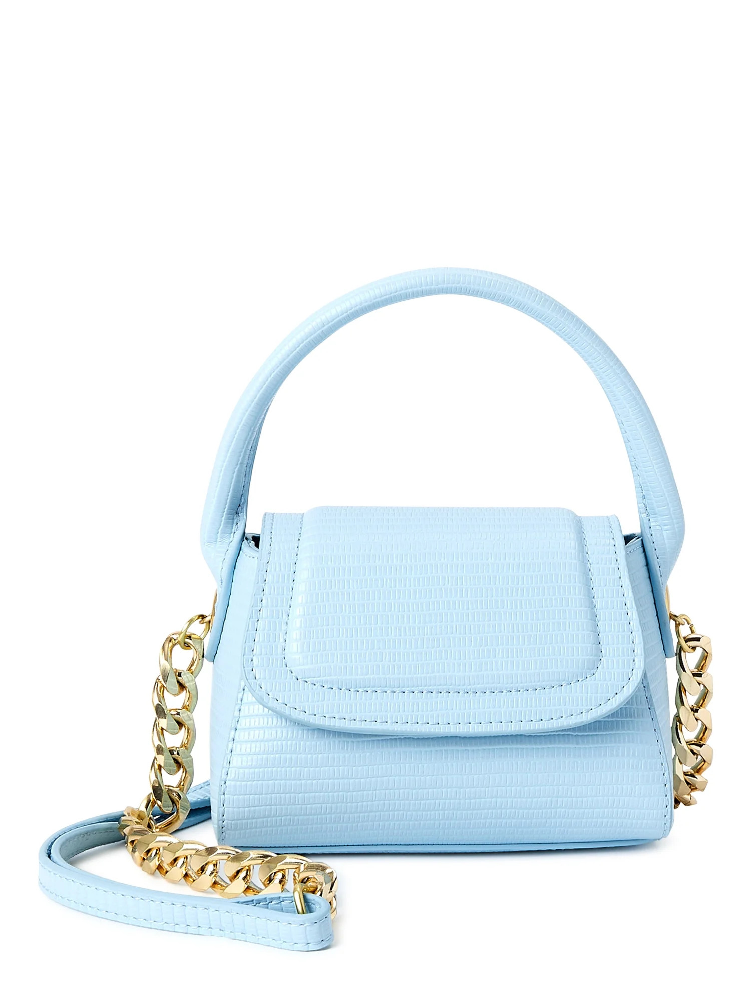 Scoop Women's Faux Leather Solid Print Mini Structured Handbag, Omphalodes | Walmart (US)