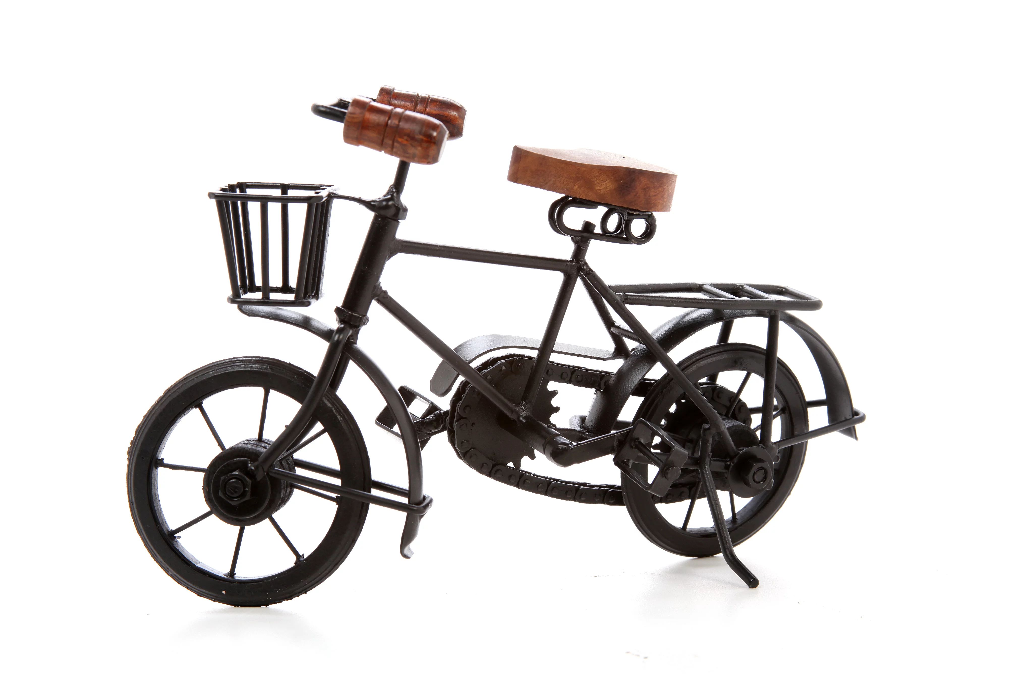 Better Homes & Gardens Tabletop Decor, Traditional Black Iron and Wood Bicycle - Walmart.com | Walmart (US)