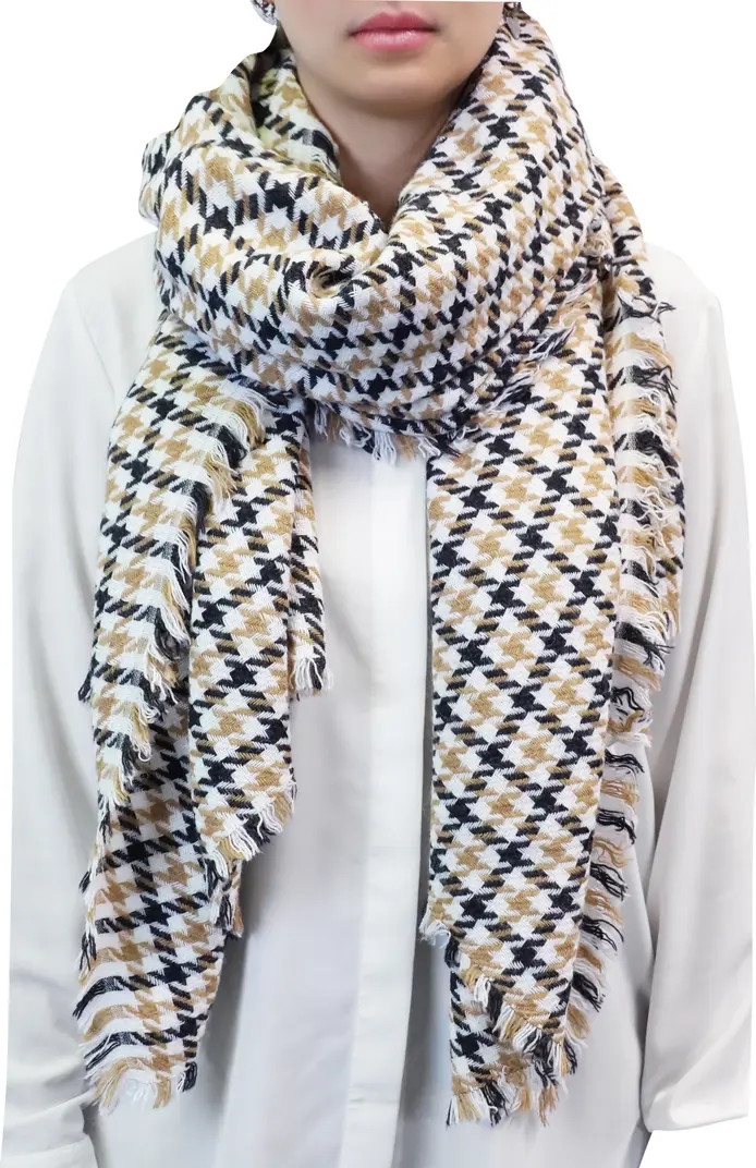 Houndstooth Check Yarn Dyed Fringe Scarf | Nordstrom