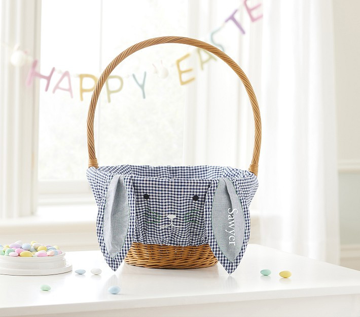 Gingham Bunny Face Easter Basket Liners | Pottery Barn Kids
