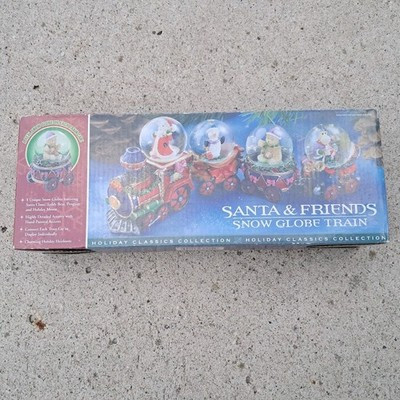 Santa And Friends Snow Globe Train Holiday Classic Collection With Box | eBay US