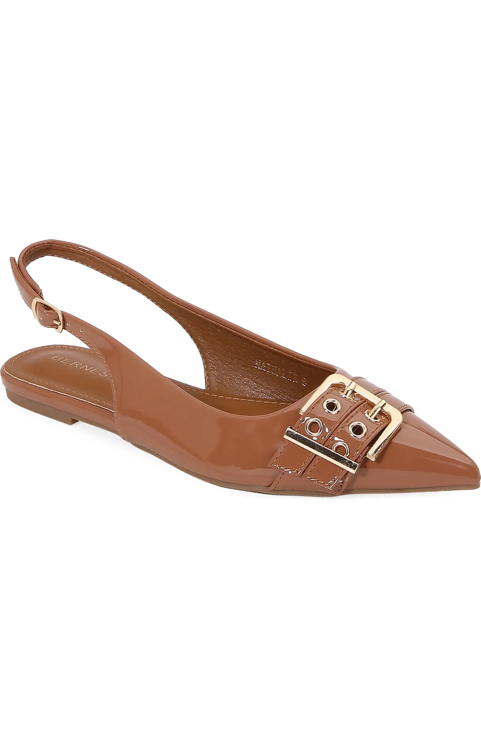 Buckle Slingback Pointed Toe Flat (Women) | Nordstrom Rack