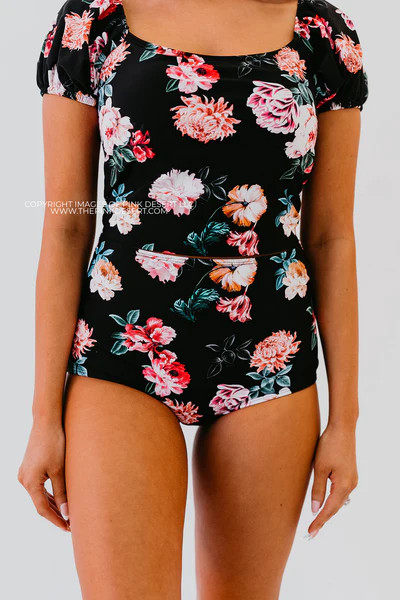 HIGH WAIST SWIM BOTTOM IN LE FLEUR BY PINK DESERT | Pink Desert