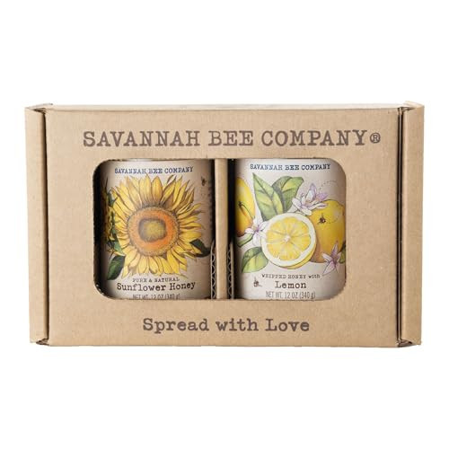Savannah Bee Whipped Honey Gift Set - 12 oz Gourmet Honey Duo Set (12 Oz, Sunflower and Lemon) | Amazon (US)