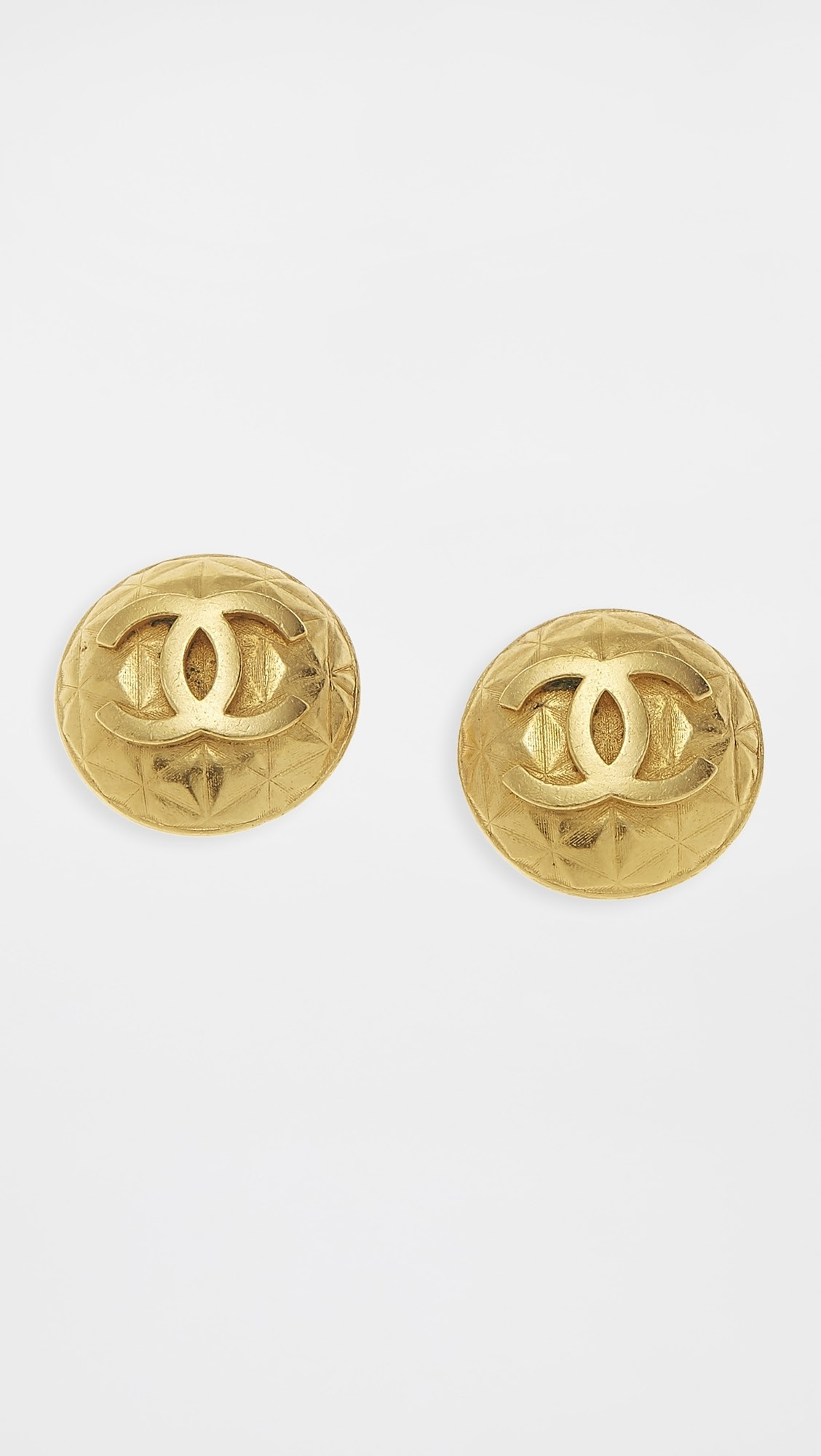 Chanel Gold CC On Round Earrings | Shopbop