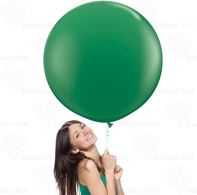 Green 36 Inch Round Giant Latex Balloons 3 Pack Large Thickened Extra Strong Jumbo Big for Baby S... | Amazon (US)