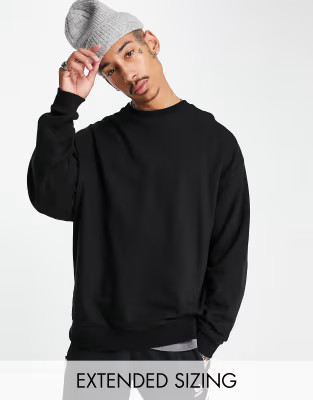 ASOS DESIGN oversized sweatshirt in black | ASOS (Global)