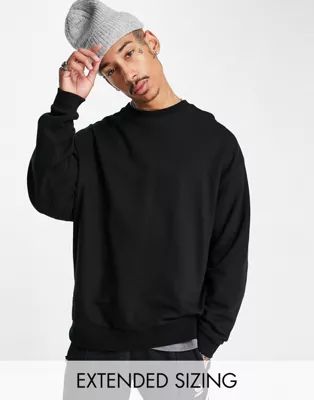 ASOS DESIGN oversized sweatshirt in black | ASOS (Global)