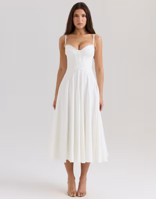 House of CB Steffani cotton midi sundress in white | ASOS (Global)
