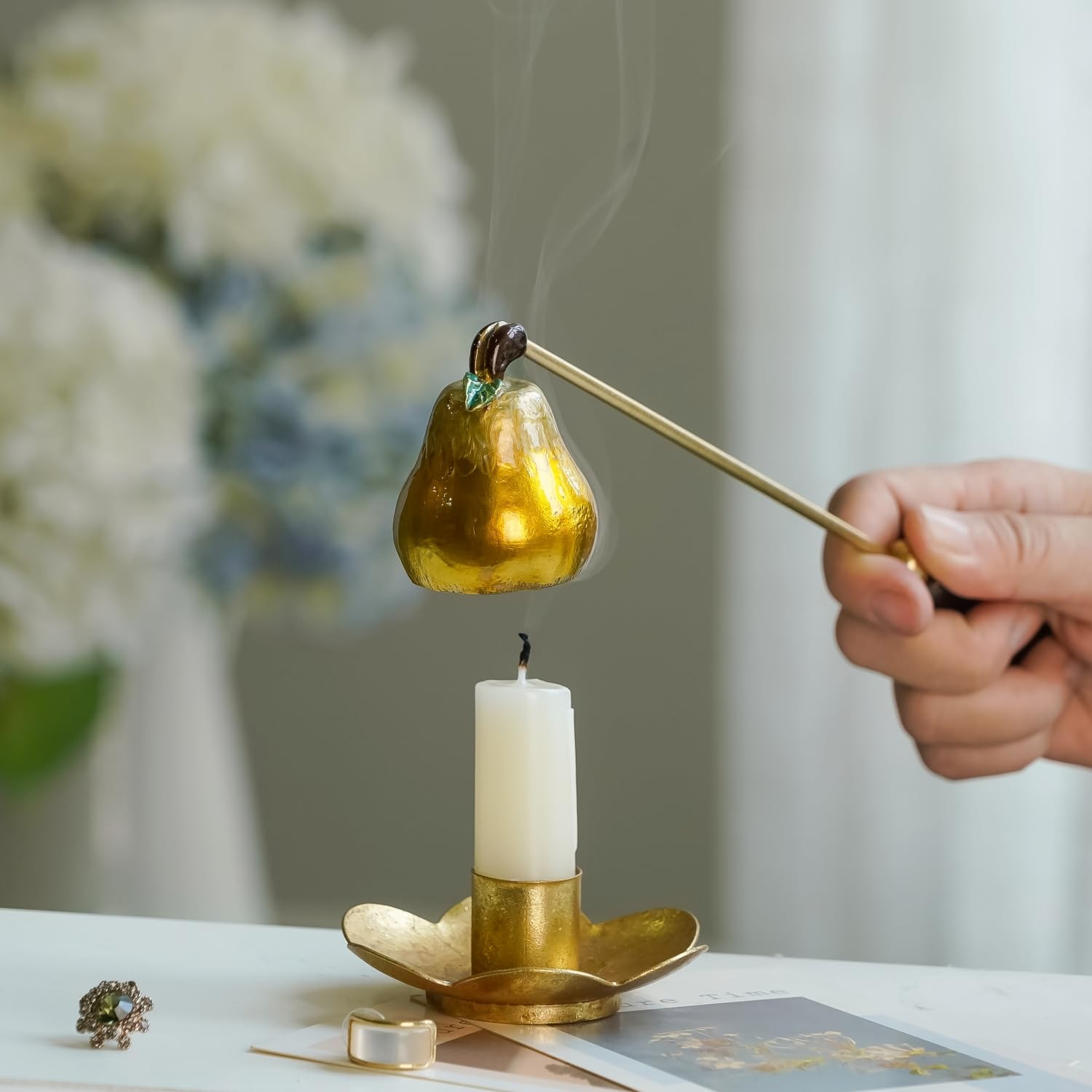 NIKKY HOME Candle Snuffer, Retro Candle Extinguisher with Long Handle Pear Wick Snuffer Candle Ac... | Amazon (US)