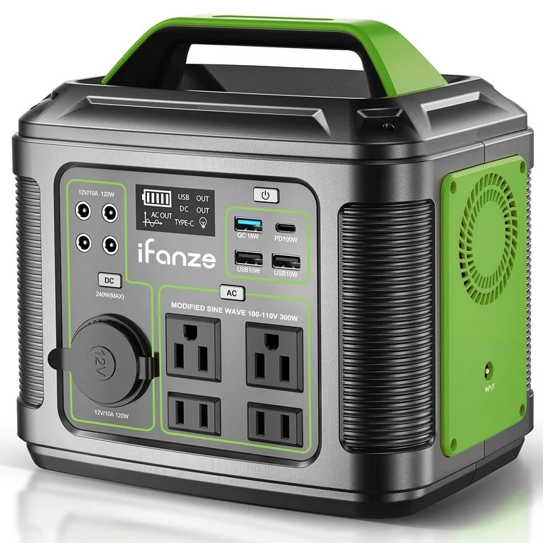 300W Portable Power Station, 296Wh 80000mAh Outdoor Solar Generator Quick Charge 110V AC DC Ports... | Walmart (US)