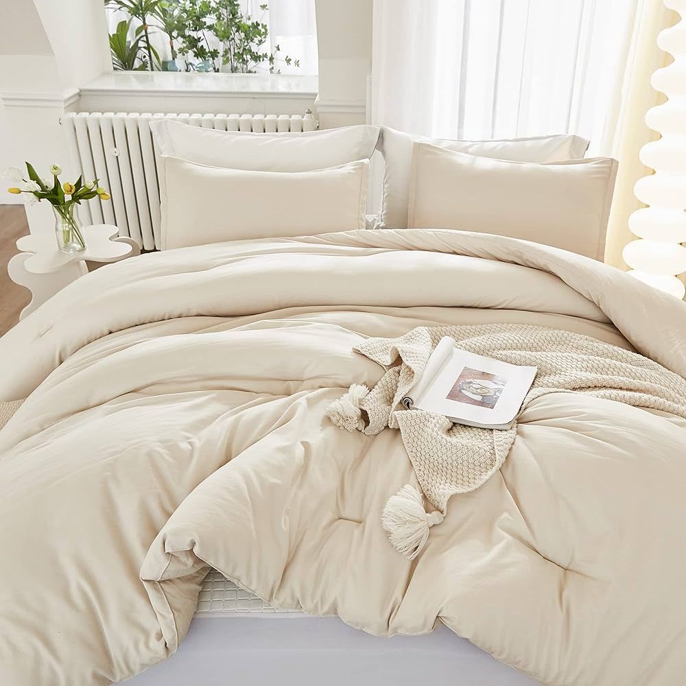 Litanika Comforter King Size Beige, 3 Pieces Boho Lightweight Bedding Set & Collections, Down Alt... | Amazon (US)
