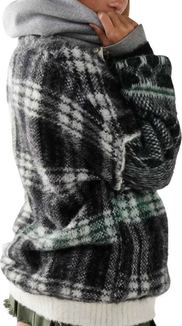 Sepia Plaid Jacquard Oversize Cardigan | Nordstrom