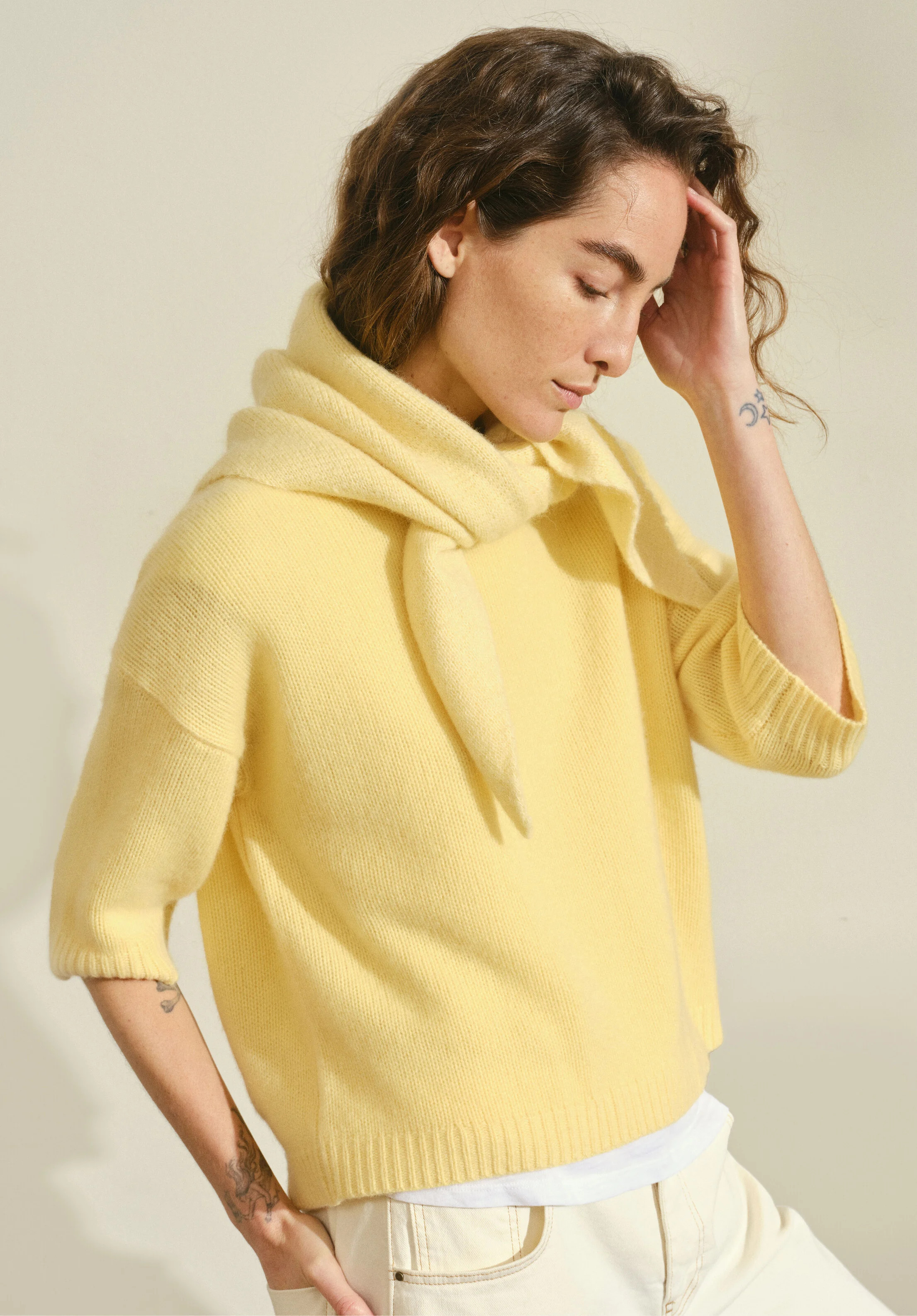 Cherrie Chunky Cashmere Tee | Hush UK